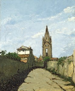 村の教会、1866-70年頃 作： Antoine Fortune Marion